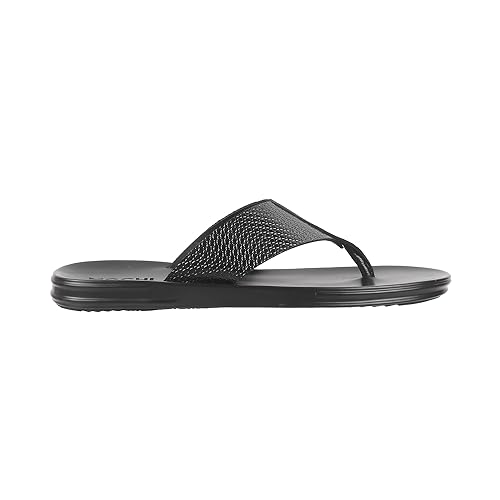 Mochi Men Black Casual Synthetic Leather Chappal UK/9 EU/43 (16-803) - Image 3