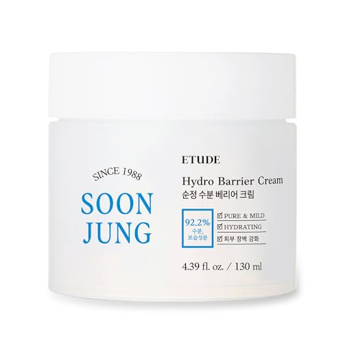 ETUDE Soonjung Hydro Barrier Cream Big Size Face Moisturizer for Sensitive Skin Moisturizing and Soothing Cream 922 Hydrating Ingredients Low pH Level 55 Korean Skin Care Beauty 439 Fl Oz
