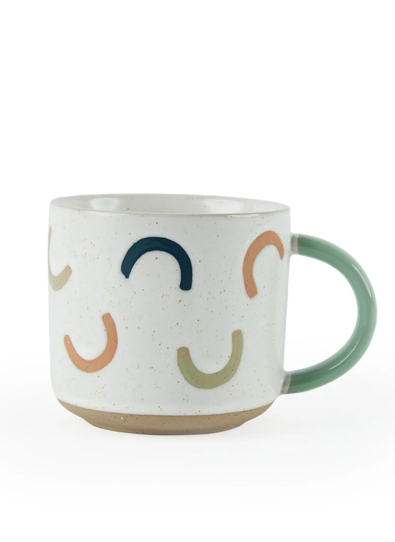 Prickly Pear Prickly Pear Rainbow Mug with Green Handle 350ml - Bright and Fun Mug for Your Morning Drink