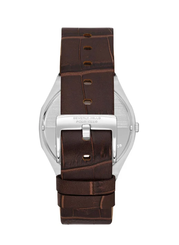 BEVERLY HILLS POLO CLUB Beverly Hills Polo Club BP3607X.564 Men Analog Display Watch & Leather Strap Light Brown