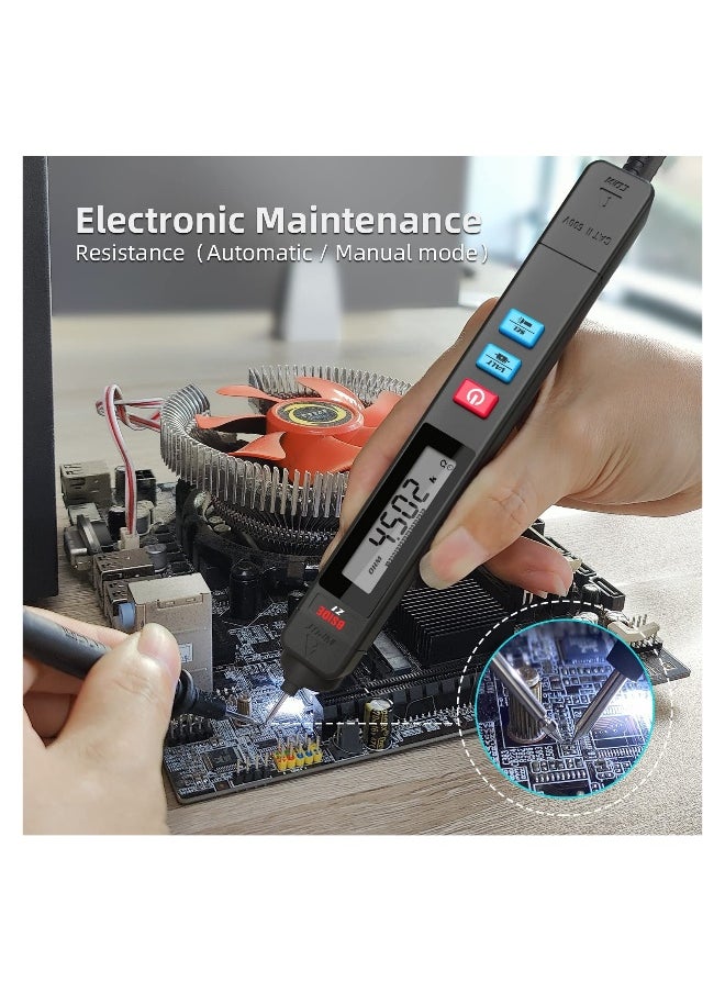 Generic - Digital Multimeter Pen for Voltage Testing,  3-Results Display Pocket Smart Ohmmeter Smart Ohmmeter with Continuity Check V-Alert Live Voltage Testing Pen Voltage Tester with Back Probe Pins - Image 1