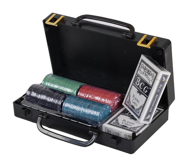 KNK طقم رقائق البوكر 6+ سنوات مع حقيبة، لعبة ورق وإكسسوارات بجودة كازينو لليالي الألعاب (100 قطعة من رقائق البوكر) - Image 4