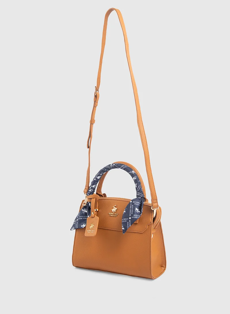 BEVERLY HILLS POLO CLUB Scarf Detail Satchel Bag