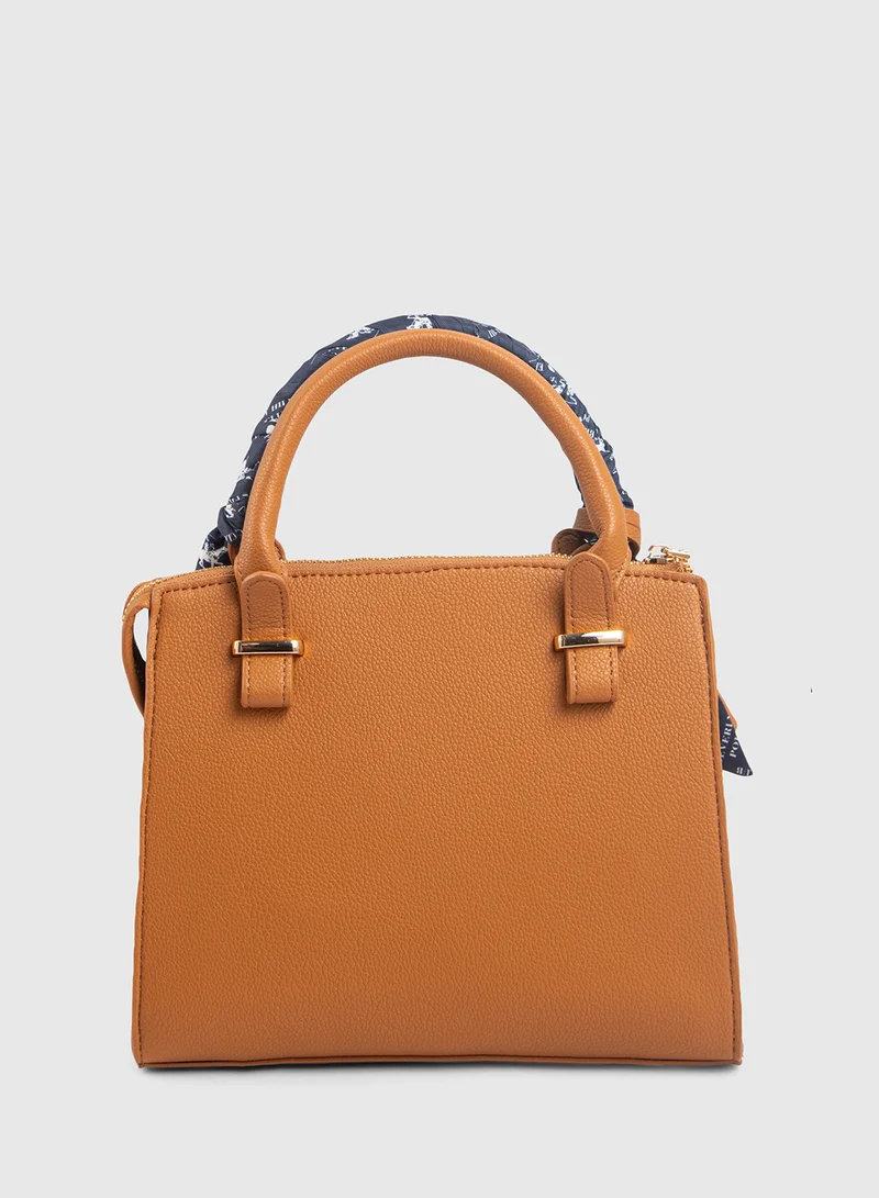 BEVERLY HILLS POLO CLUB Scarf Detail Satchel Bag