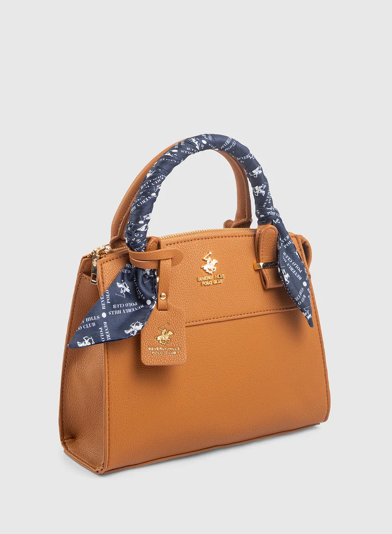 BEVERLY HILLS POLO CLUB Scarf Detail Satchel Bag
