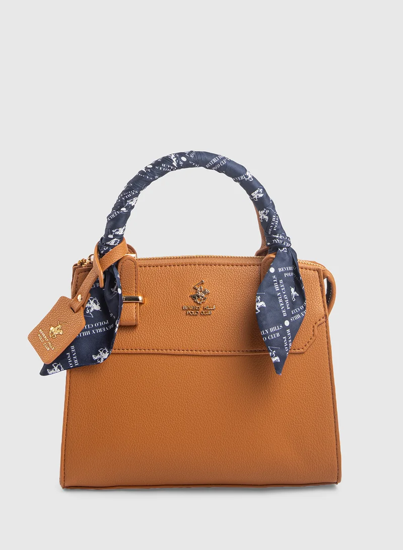 BEVERLY HILLS POLO CLUB Scarf Detail Satchel Bag