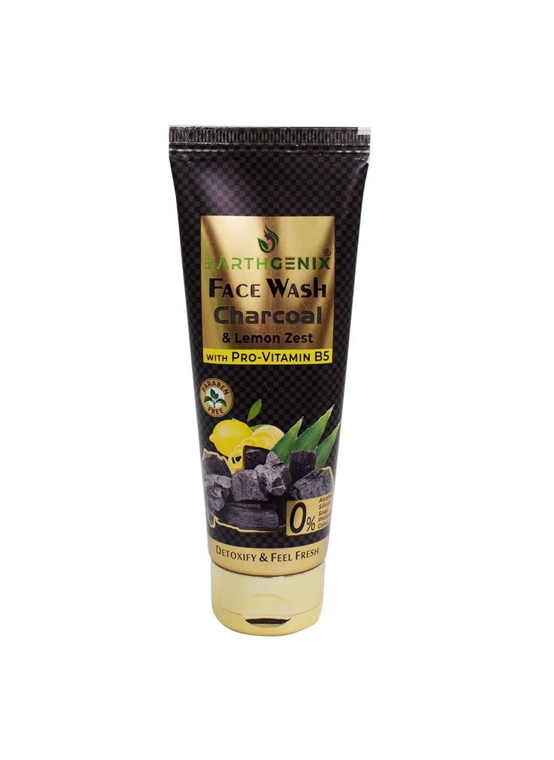 Earthgenix Pack Of 2 Charcoal And Lemon Zest Face Wash 100Ml  - Image 4