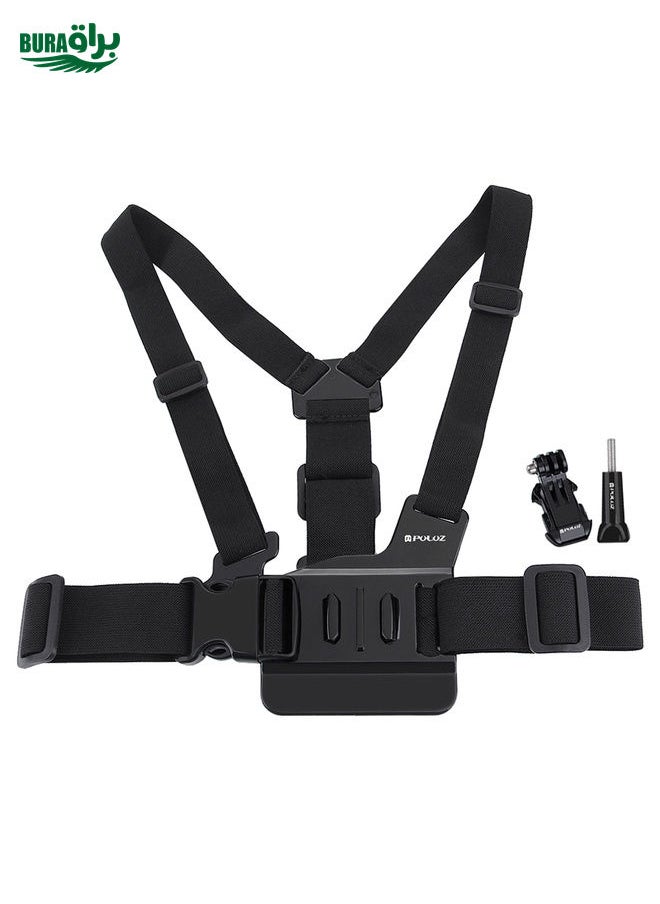 BURAQ - PULUZ Adjustable Body Mount Belt Chest Strap with J Hook Mount & Long Screw for GoPro, Insta360, DJI and Other Action Cameras - Image 1
