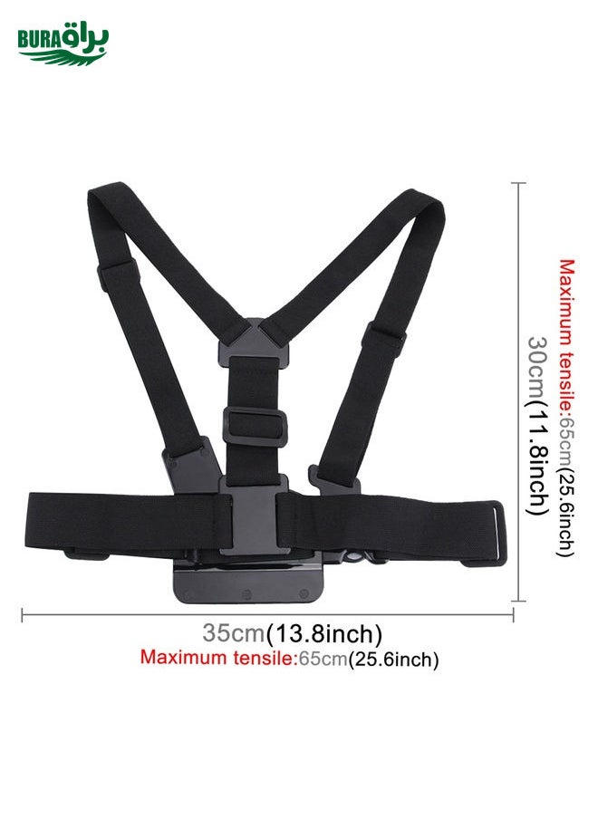 BURAQ - PULUZ Adjustable Body Mount Belt Chest Strap with J Hook Mount & Long Screw for GoPro, Insta360, DJI and Other Action Cameras - Image 1
