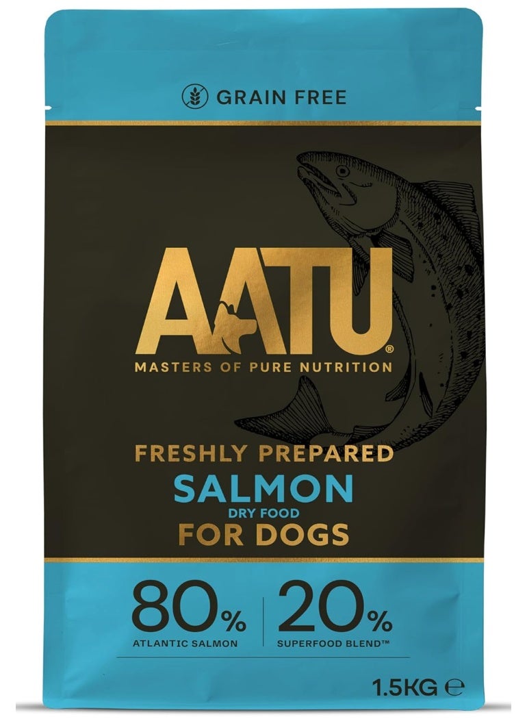 AATU 80/20 Complete Dry Dog Food, Salmon 1.5kg - Dry Food Alternative to Raw Feeding, High Protein. No Nasties, No Fillers. - Image 1