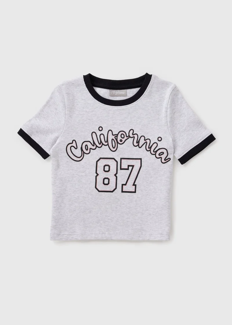 Matalan Girls Grey California T-Shirt