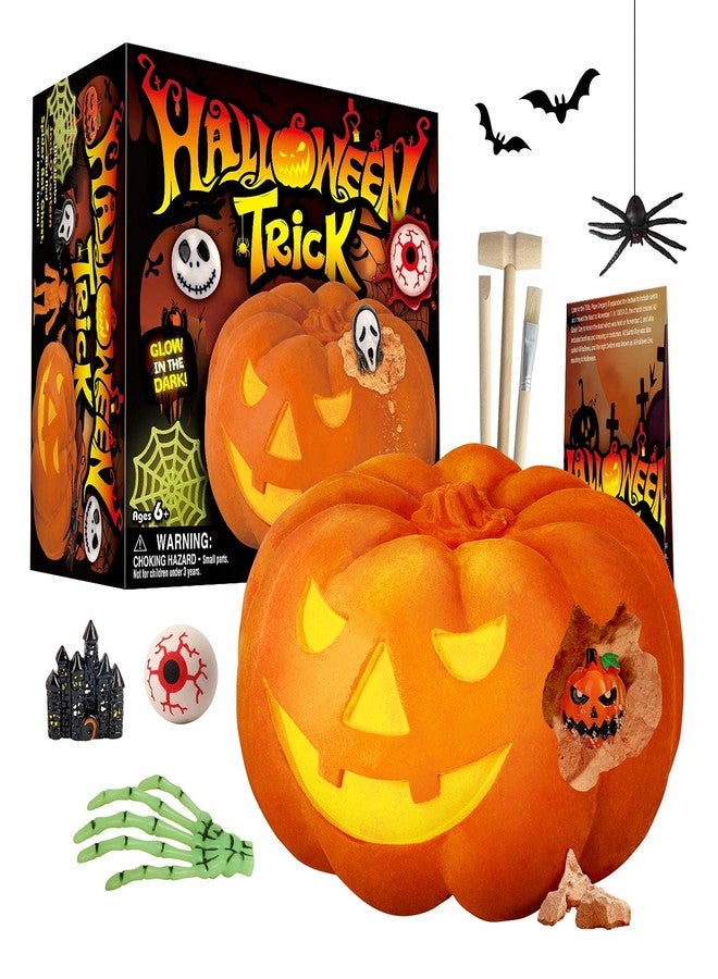 XX Halloween Spooky Pumpkin Dig Kit - Excavate 12 Halloween Toys - Halloween Party Favor Toy for Kids - Halloween Crafts,Educational Science Gift for Trick-or-Treat Fun for Boys & Girls - Image 1