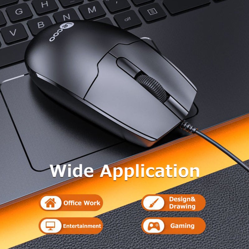 lecoo Wired Mouse USB Plug Play Ergonomic Design Optical Tracking - Stable Signal Fast Response for Home Office - Image 2