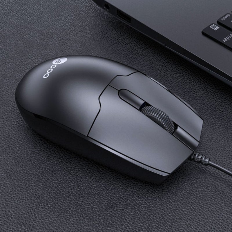 lecoo Wired Mouse USB Plug Play Ergonomic Design Optical Tracking - Stable Signal Fast Response for Home Office - Image 4