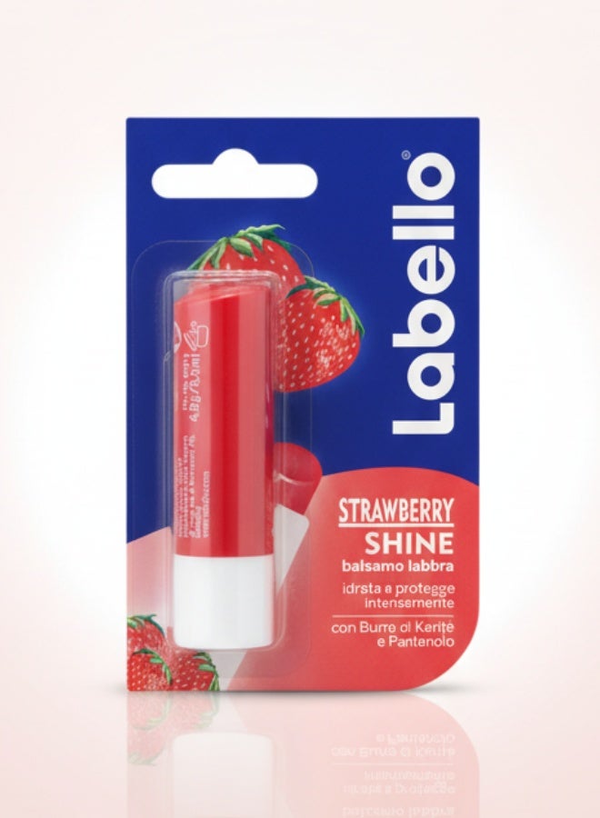 Labello Lip Care Moisturizing Lip Balm Strawberry Shine 4.8 g Hydrating Lip Care Smooth Soft Lips with Natural Strawberry Extract - Image 1