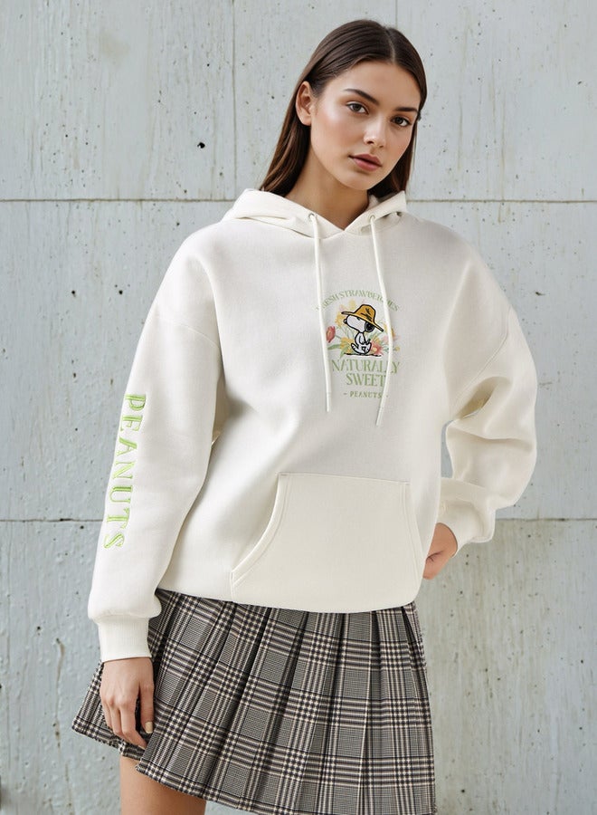 SP Characters Oversized Hoodie With Snoopy Embroidery - Image 1