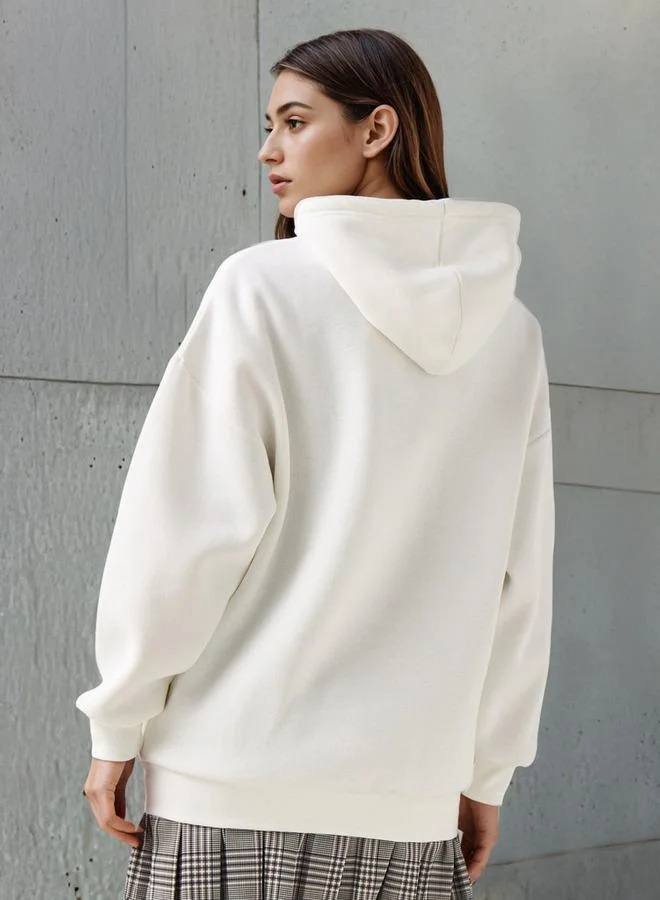 SP Characters Oversized Hoodie with Snoopy Embroidery