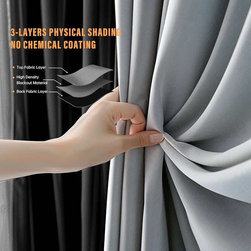 MaKefeile Room Divider Curtain with Flexible Ceiling Track Set Total Blackout Ceiling Curtains and Track Sliding Door Curtains Extra Wide Curtains Portable Curtain.(White W150 x H84 1 Panel) - Image 4