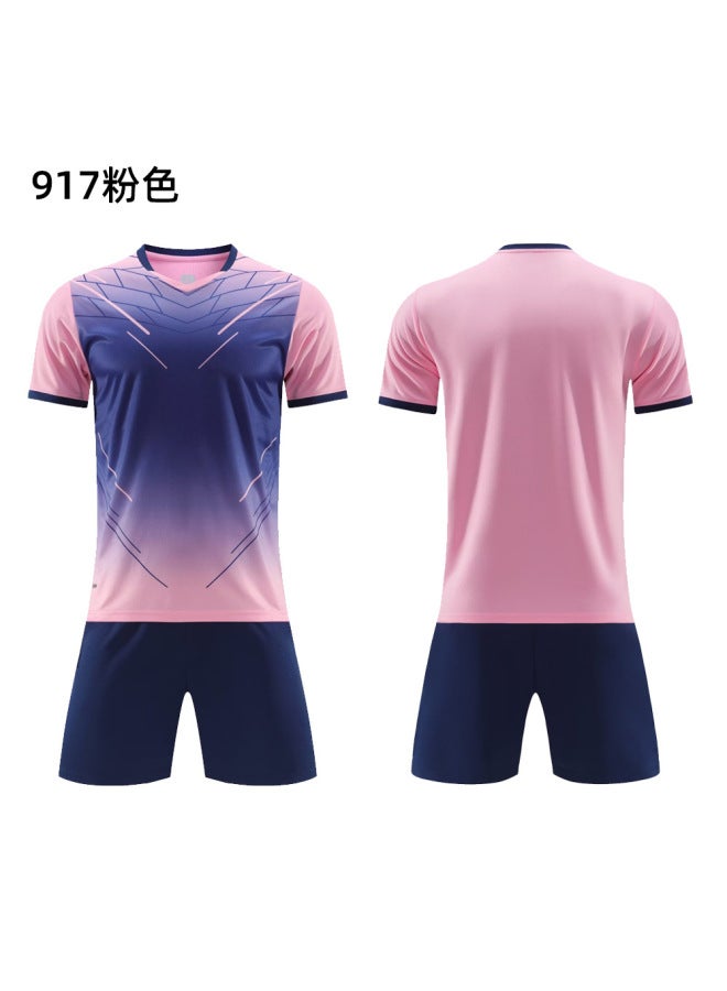 Summer Football Uniform Suit Men's Customized Children's Football Uniform Student Competition Training Team Uniform Breathable Short-sleeved Sportswear