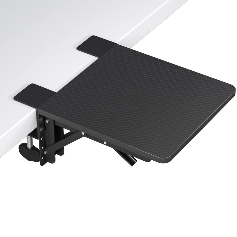 BONTEC Ergonomics Desk Extender Tray 95x91 Table Mount Arm Wrist Rest Shelf 90 Foldable Elbow Arm Support Clamp on Computer Arm Rest for Desk Suitable for Office Desks
