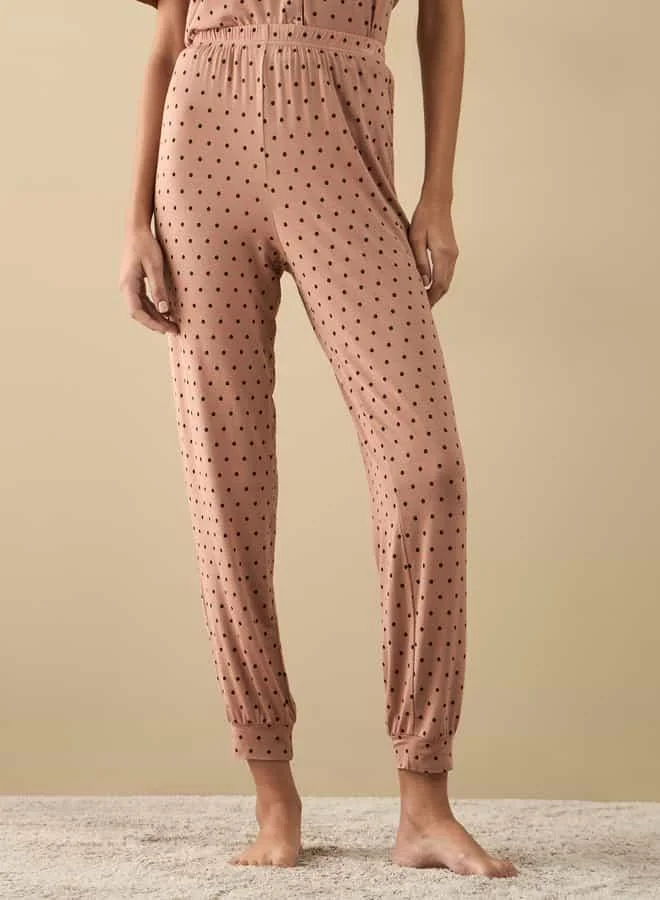 Splash FAV All-Over Polka Dot Print Shirt and Pyjama Set