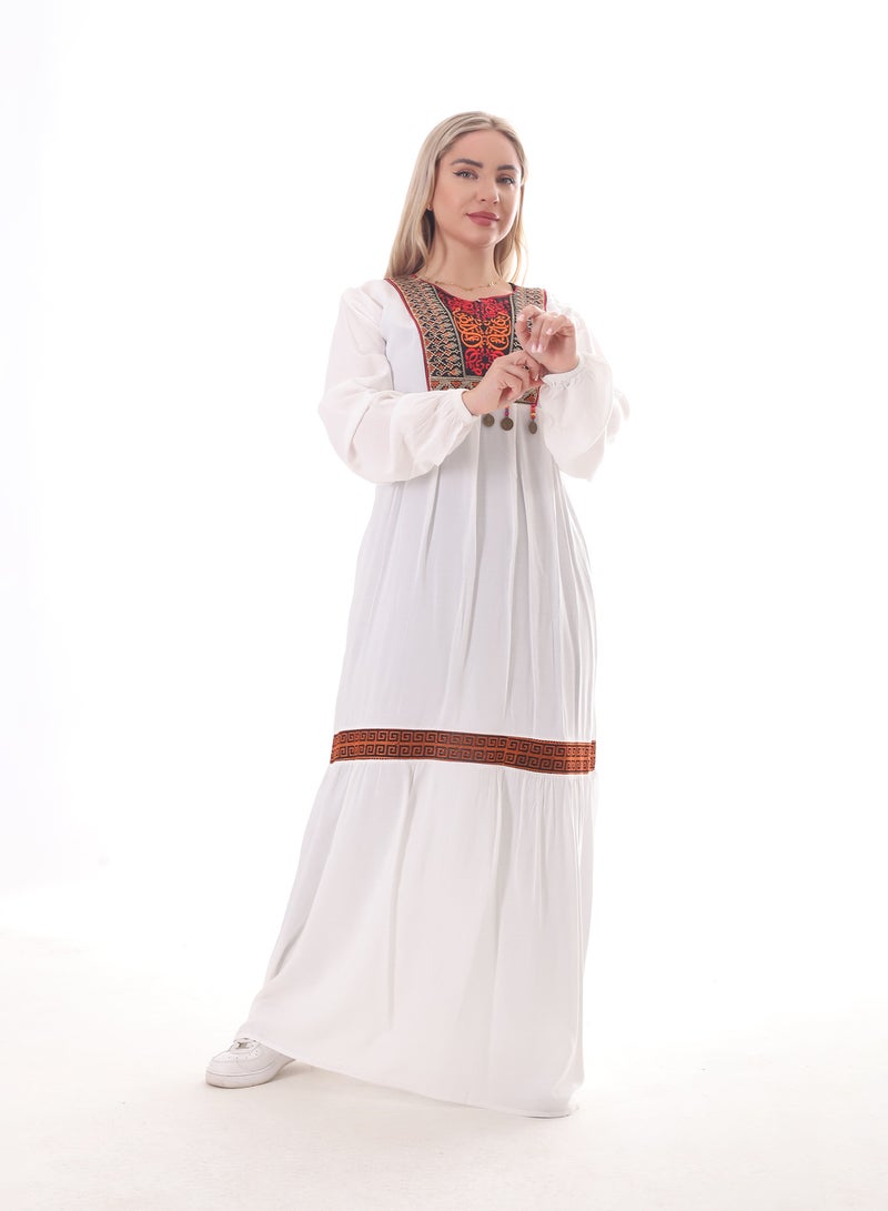 BEBO Women's abaya with long sleeves and embroidery  - Image 1