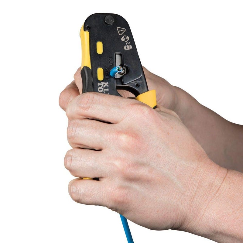 Klein Tools VDV226-110 Ratcheting Modular Data Cable Crimper / Wire Stripper / Wire Cutter for RJ11/RJ12 Standard, RJ45 Pass-Thru Connectors - Image 5