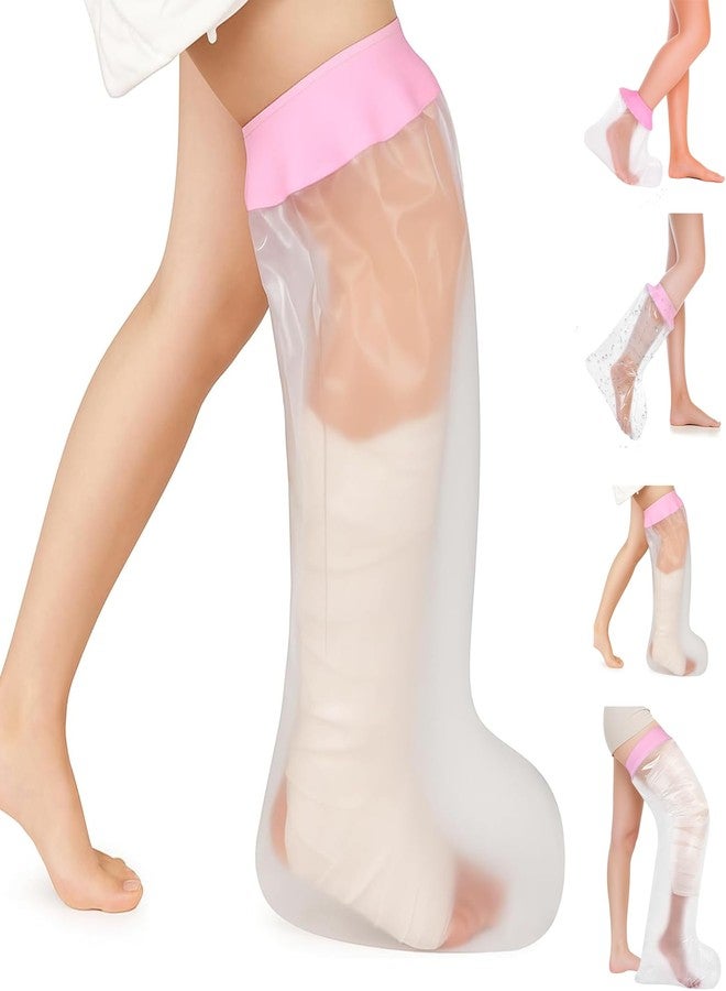 mosago Cast Covers for Shower Leg, Soft Comfortable Waterproof full Leg Protector for Shower Adult, Keep Wound/Bandage Dry Bath, Broken Legs/Knee/Foot/Ankle, Reusable Wound Care Supplies (Pink) - Image 1
