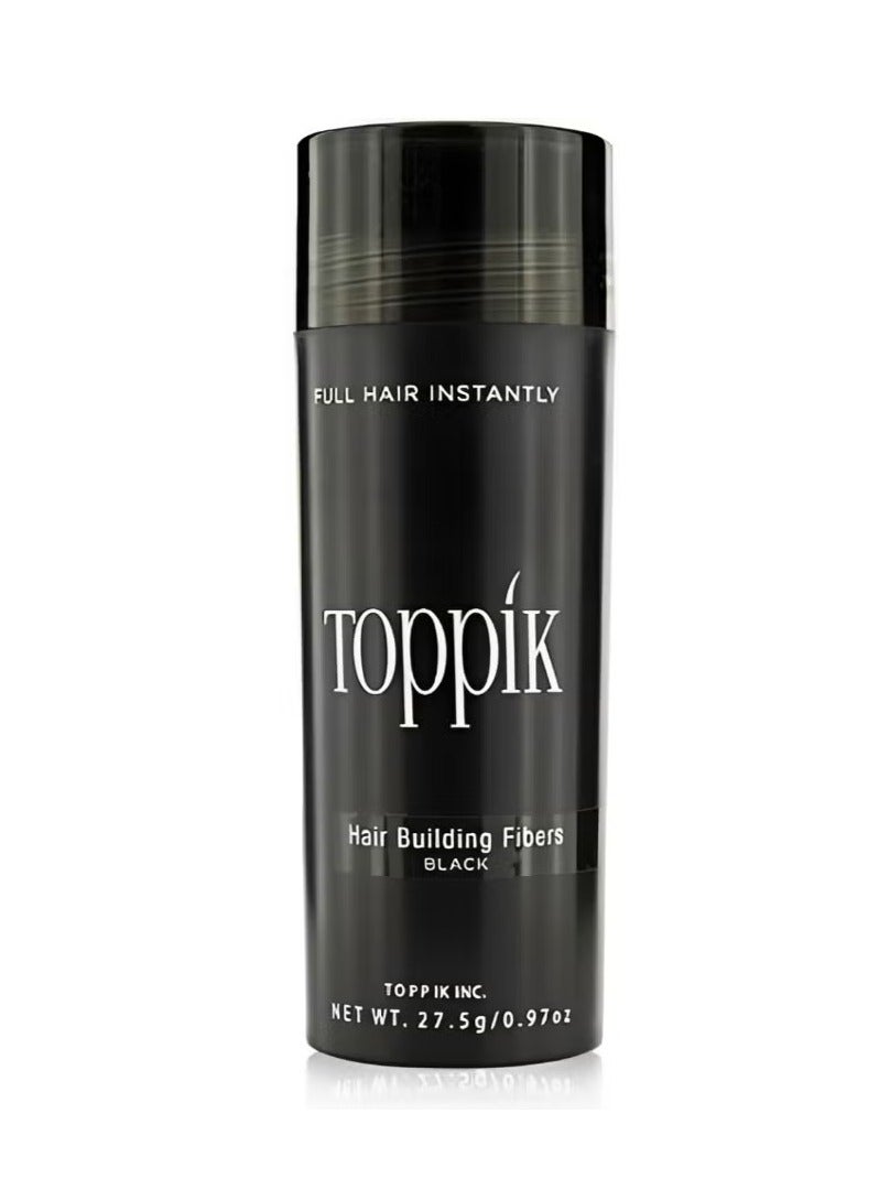 Toppik طقم مكون من 4 قطع: ألياف بناء الشعر سوداء 27.5 جرام + فوهة + رذاذ تثبيت الألياف 118 مل + مشط تحسين خط الشعر أداة تطبيق دقيقة للشعر الخفيف - يعزز خط الشعر بلمسة طبيعية، تطبيق سهل لألياف الشعر للرجال والنساء - أسود - Image 2