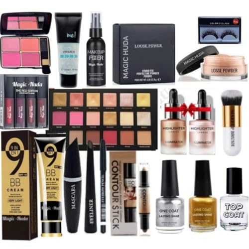 MagicHuda Magic Huda Makeup Combo Kit For Women & Girls All Beauty Products In 1 Box For women girls & women. (Set of 18) - Image 1