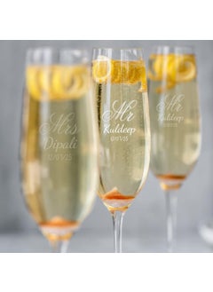 Best2U Best2U Personalized Wedding Champagne Flutes Set Mr and Mrs Engraved Toasting Glasses with Date 2Piece  - Image 4