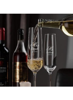 Best2U Best2U Personalized Wedding Champagne Flutes Set Mr and Mrs Engraved Toasting Glasses with Date 2Piece  - Image 3