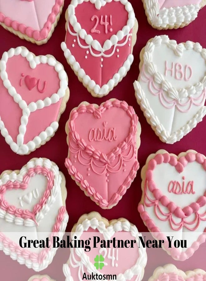 Auktosmn Vintage Cake Cookie Cutters Set - 3-Piece - 3.7 Inch - Stainless Steel - Dishwasher Safe - Perfect for Birthday, Wedding, Christmas, and Holiday Cookies (Heart, Scallop Designs) - Image 4