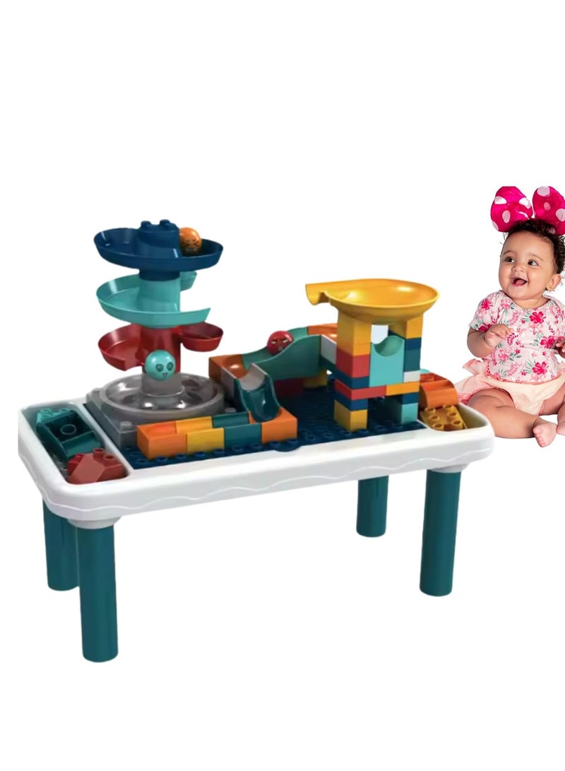 Kids Building Blocks Set from MAMZ Planet, Multi-Functional Activity Table with Large Blocks and Storage Box, Educational Toys for Boys and Girls, Kids Toys for Learning, Movement and Fun - Image 1