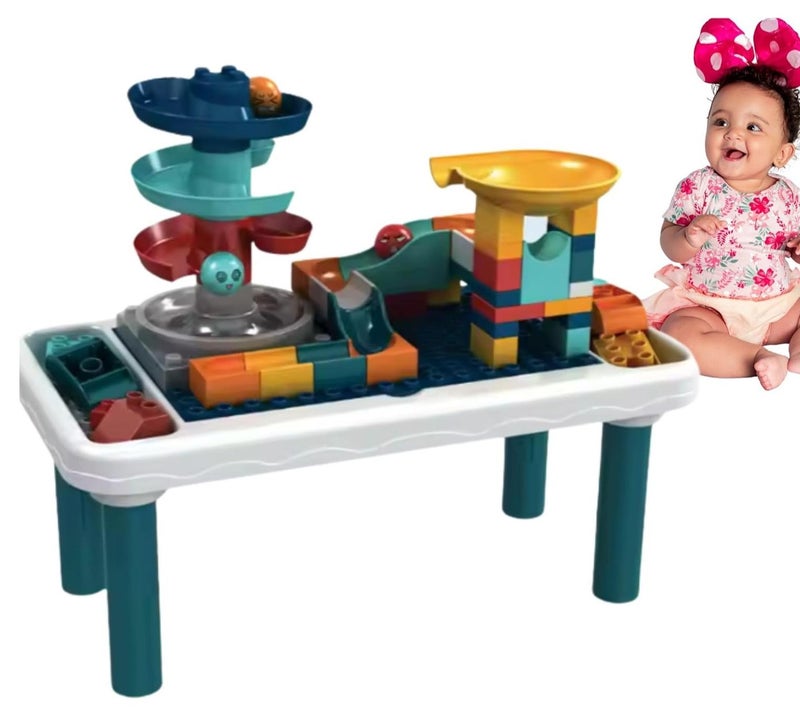 ممز بلانيت مكعبات لأطفال من ممز بلانيت، طاولة مكتب متعددة الوظائف مع حبيبات كبيرة مع صندوق تخزين، ألعاب تعليمية للأولاد والبنات_ العاب اطفال و تنميه-العاب حركة و تسلية - Image 1