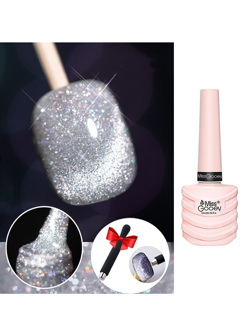 Miss Gooey Nail Polish Set Gel Nails Polish Gel Polish Cat Eye Gel Glitter With Magnetic Stick Kit Super Shine Colors Longlasting UV LED Required Quick Dry Magnetic Art Manicure DIY At Home Soak Off For Women  - Image 1