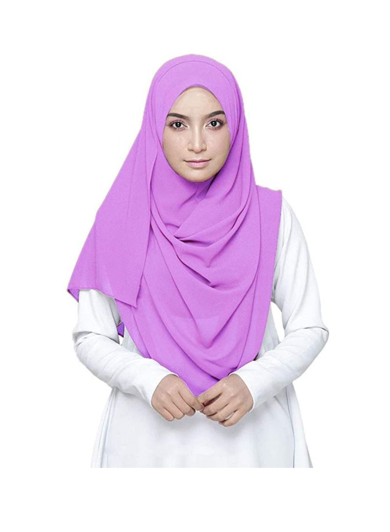 شال شيفون فقاعات بلون موحد للنساء، حجاب ناعم عصري، شال طويل، لفات شالات - Image 1
