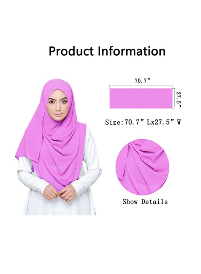 شال شيفون فقاعات بلون موحد للنساء، حجاب ناعم عصري، شال طويل، لفات شالات - Image 2