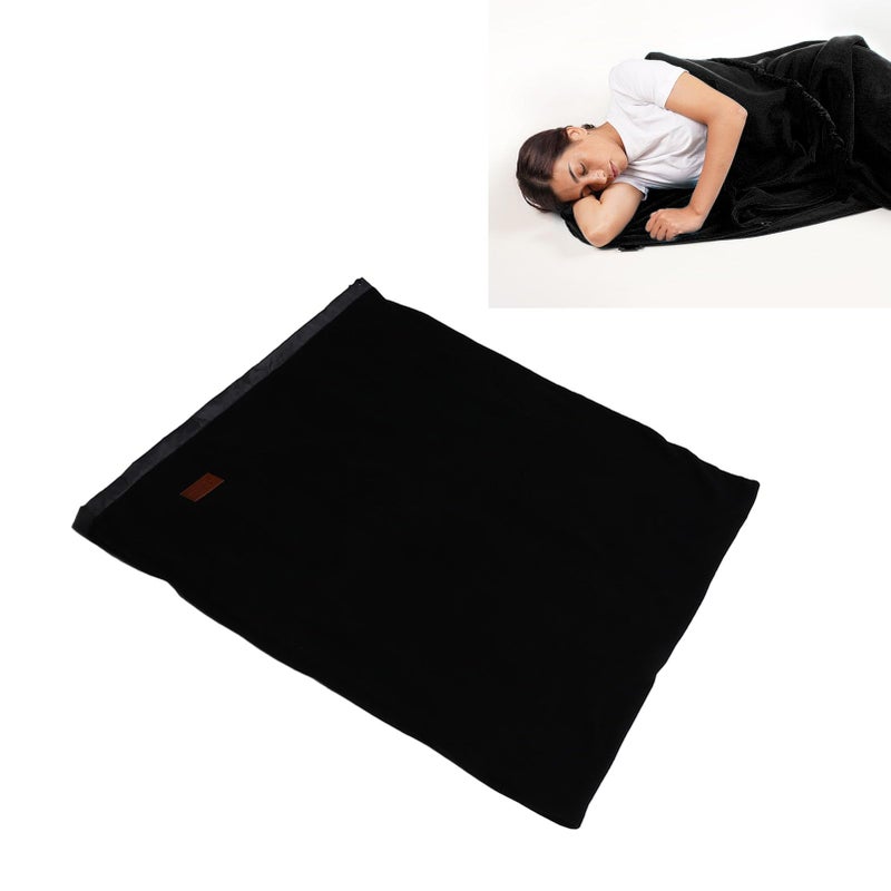 Super Thick Fleece Soft Sleeping Bag Liner Blanket for Camping Travel Backpacking Black - Image 4