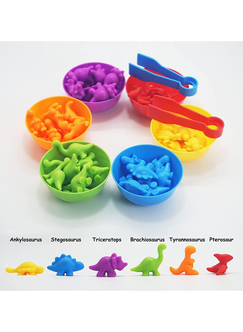 العد الديناصورات قوس قزح وعاء تصنيف الألوان الألعاب التدريب الحسي للأطفال وأنشطة العد تعليم مونتيسوري التعلم ، مناسب للأطفال الصغار الأولاد والبنات فوق 3 سنوات - Image 4