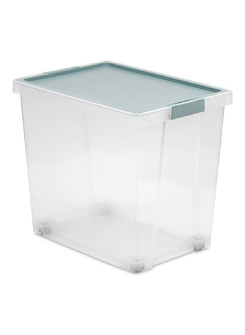 Multi Purpose Stackable Storage Box with Lid Blue Mist and Clear 60 L 1157300