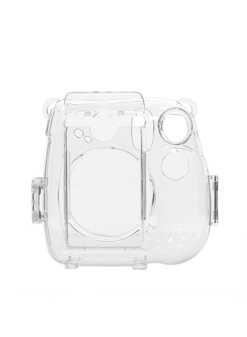 Fintie Protective Clear Case for Fujifilm Instax Mini 7+ Crystal Hard Shell Cover with Removable Shoulder Strap with Cartoon Decorative Stickers  - Image 5