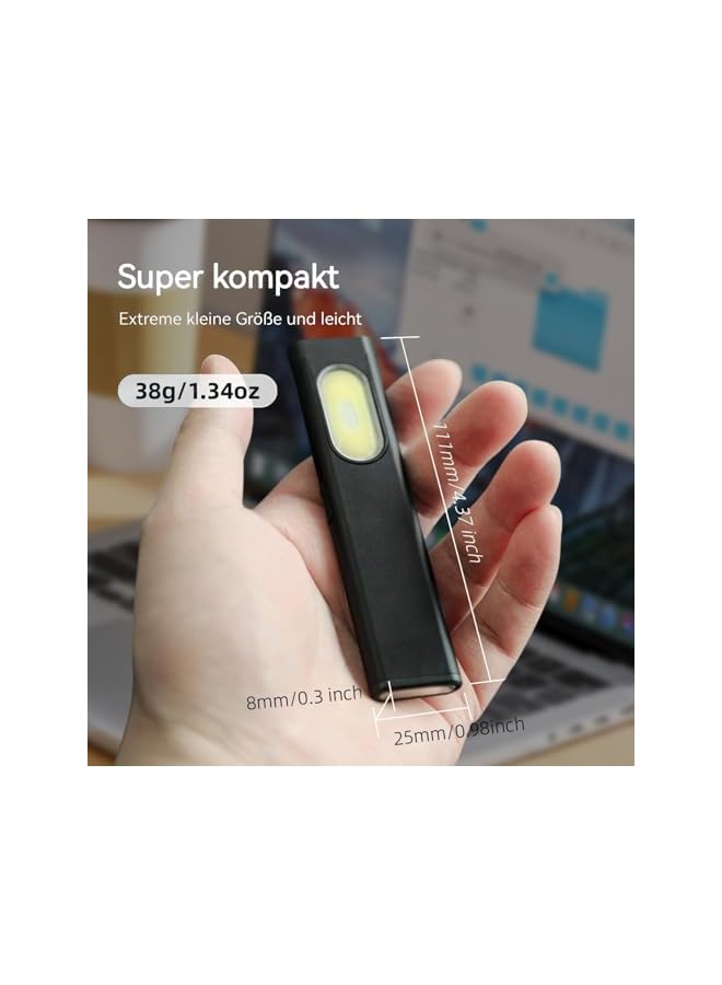 S-TOP Compact Multi-Mode Pocket LED Flashlight - 675LM, USB-C Rechargeable, IPX4, Dual Material, Red/Blue Strobe, for Everyday Carry & Travel - Image 3