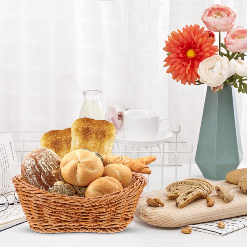 Woven Rattan Bread Storage Basket 19x13x7 5cm Multi Function Kitchen Organizer - Image 5