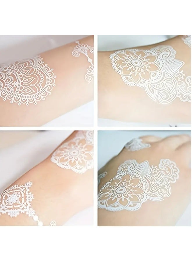 Ucanbe 5pcs Waterproof White Lace Henna Tattoo Stickers – 3D Temporary Body Art - Image 4