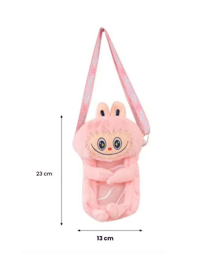 Generic Labubu Japanese cartoon transparent plush bag doll mobile phone bag messenger bag cute small bag  - Image 3