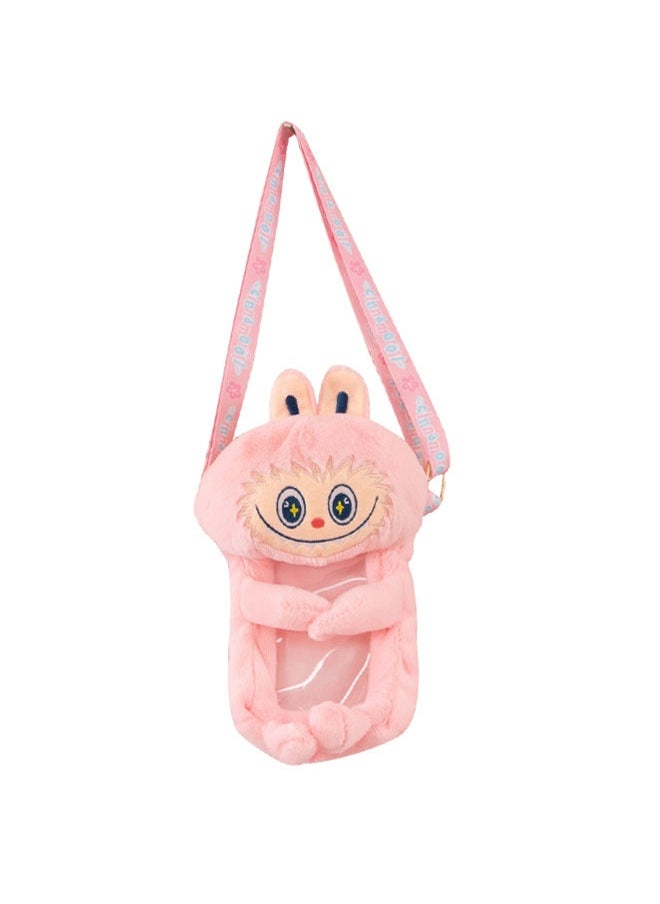 Generic Labubu Japanese cartoon transparent plush bag doll mobile phone bag messenger bag cute small bag  - Image 1