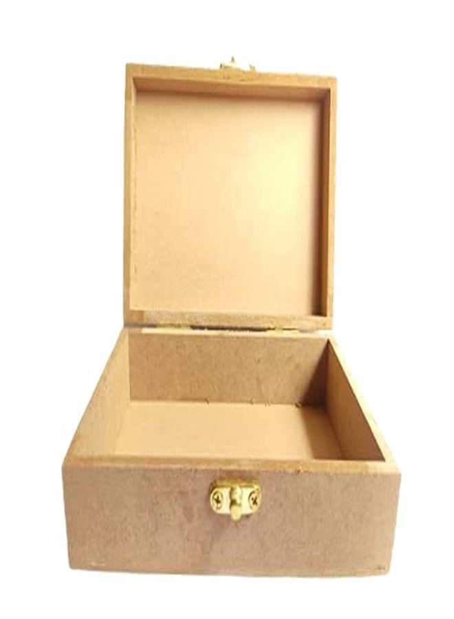 MHE صندوق مستطيل فارغ من خشب MDF سادة من MHE - المقاس 6 × 4 بوصة، الارتفاع 2 بوصة - Image 4