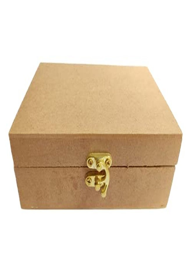 MHE صندوق مستطيل فارغ من خشب MDF سادة من MHE - المقاس 6 × 4 بوصة، الارتفاع 2 بوصة - Image 1