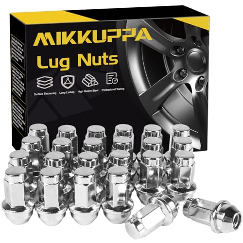 MIKKUPPA 24PCS M14x2.0 Lug Nuts - Replacement for 2004-2014 Ford F-150, 2003-2014 Ford Expedition, 2003-2012 Lincoln Navigator Aftermarket Wheels - Chrome OEM Bulge Acorn Seat Lug Nuts - Image 1